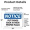 Signmission Put Things Back In Their Proper Place, 24 in W x Rectangle, Vinyl Decal OS-2PACK-NS-D-1824-L-16442 - alternate 4